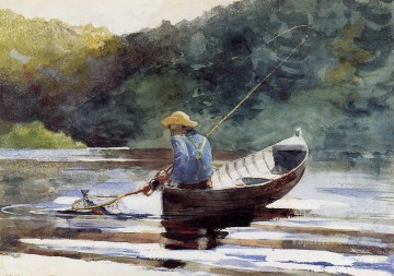 ウィンスロー・ホーマー Painting - 少年釣りリアリズム海洋画家ウィンスロー・ホーマー